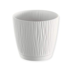 Doniczka SANDY P z podstawką 18,8cm biała