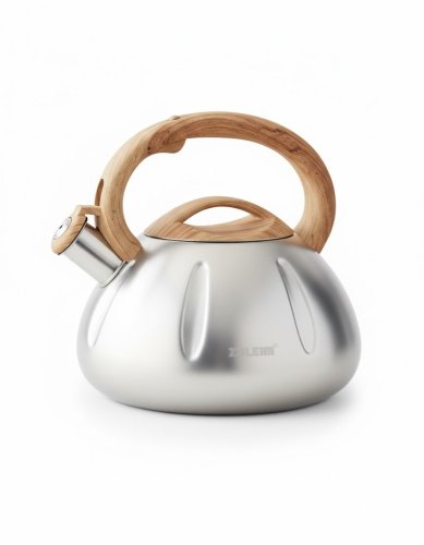 Traditional steel kettle 3 l with silicone handle, beige-KOPIE