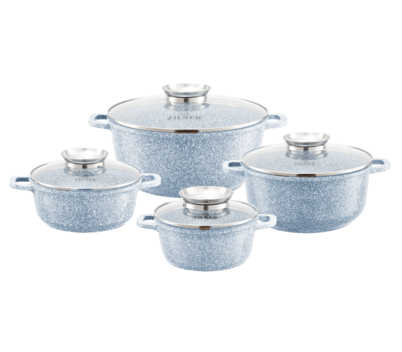 Ceramic-marble cookware set with spice dispenser - 8 pcs