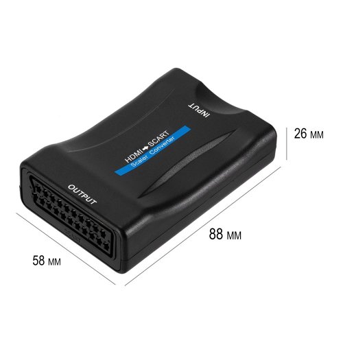 Adapter konwerter HDMI na SCART przejściówka sygnału euro gniazdo AV FHD - E281