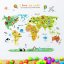Samoprzylepna mapa świata ze zwierzętami dla dzieci