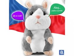 Interaktivní mluvící křeček Talkinghamster - šedý