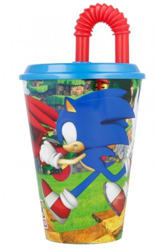 Téglik plastový so slamkou 430ml - Sonic