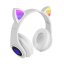 Słuchawki bezprzewodowe bluetooth radio fm mp3 kocie uszy podświetlenie led - B39M, białe