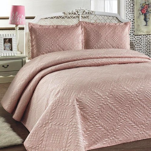 Luxury bedspread for bed - old pink 220 × 240 cm