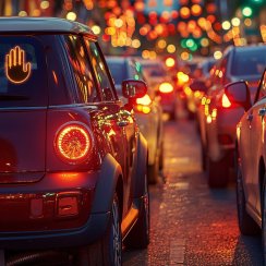 LED signalizátor gest na zadní sklo auta – prostřední prst + dálkové ovládání