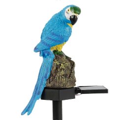 Dekoracyjna lampa solarna LED Papuga - niebieska