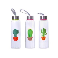 BUTELKA SZKLANA Z ZAMKNIĘCIEM CACTUS 390ML 3 ASSORT