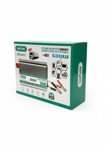 Prevodník napätia z 12 V batérie na 230 V zásuvku, 500 W + USB