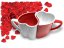Romantic red and white ceramic cups
