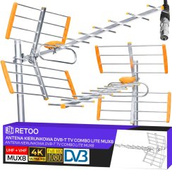 Antena do naziemnego odbioru telewizyjnego DVB-T2 mocna kierunkowa zewnętrzna Combo MUX8 4K LTE ER1240