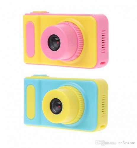 Detský mini fotoaparát s kamerou - Farba: Žluto-  Modrá