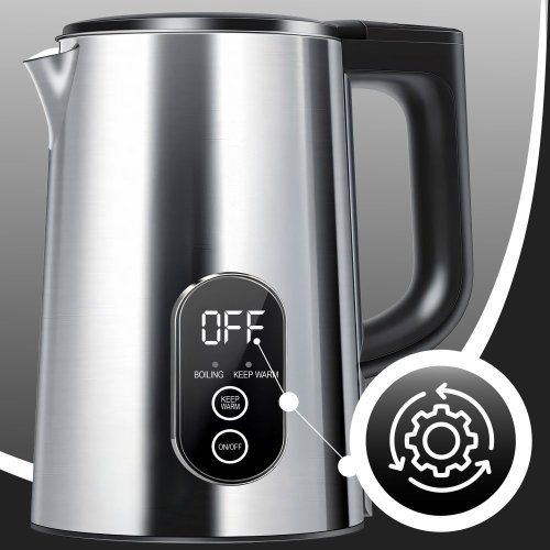 Ấm đun nước điện có điều khiển nhiệt độ 1,8 l thép màn hình cảm ứng 1800 W