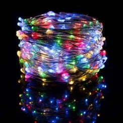 Venkovní vánoční mikro řetěz 5 m 50 LED s časovačem - barevný