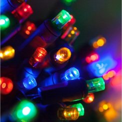 Venkovní vánoční řetěz 5 m 50 LED s časovačem - barevný