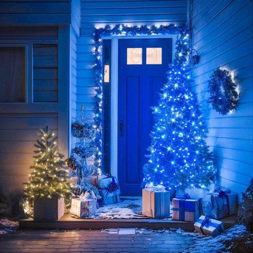 Vnitřní vánoční řetěz 5 m 50 LED - modrá