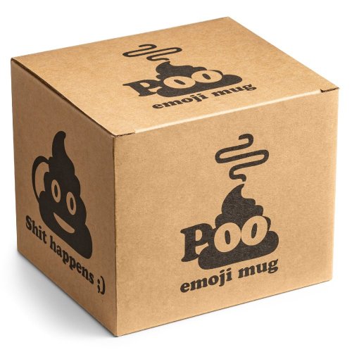 Funny mug with emoji shopping