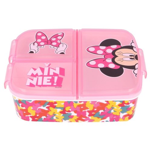 Sandwich box with multiple compartments - Minnie with bows.